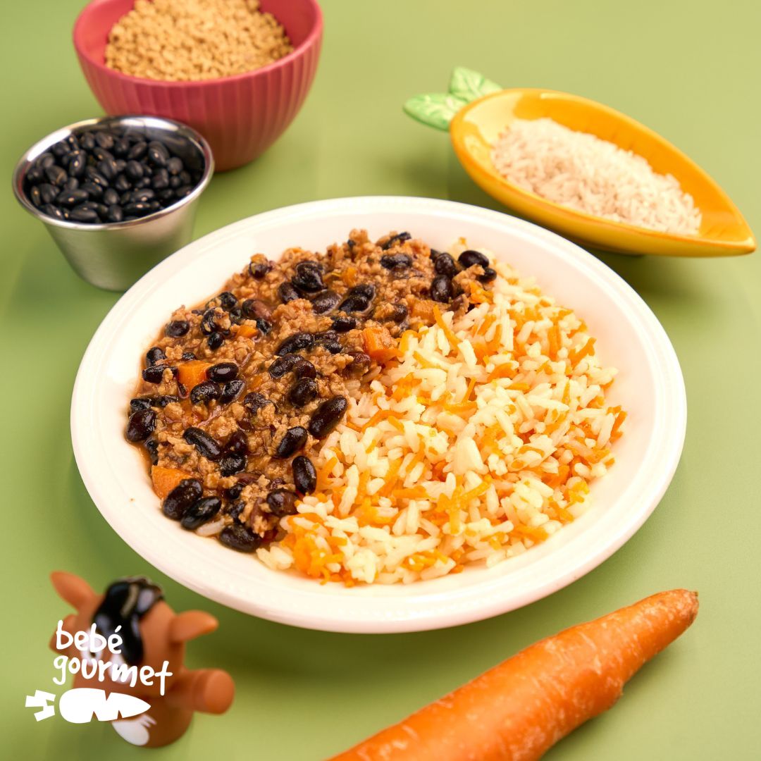 Chili de Soja com Arroz de Cenoura (12+)