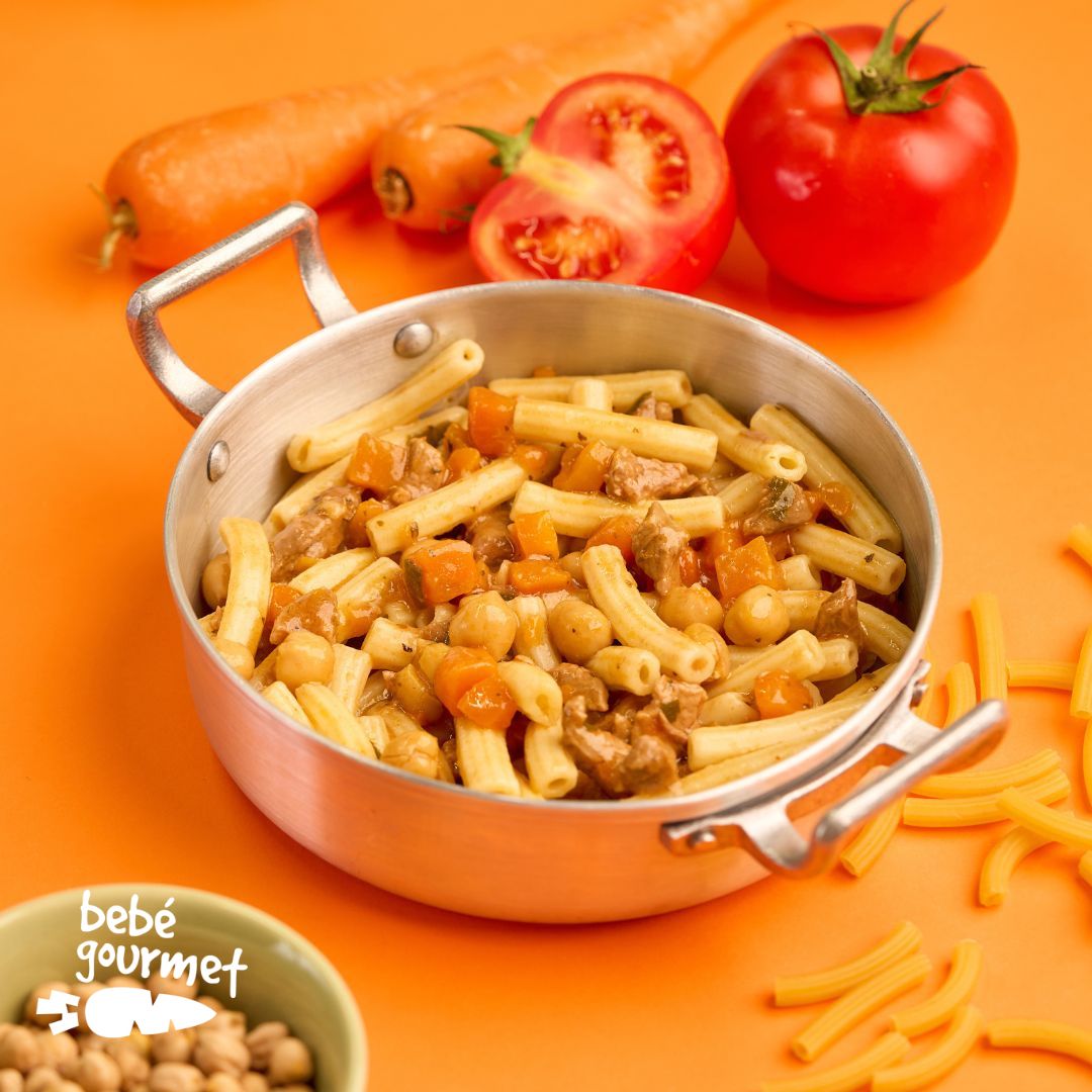 Macarrão com Vitela, Cenoura e Grão (12+)